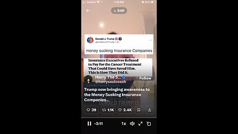 Trump now bringing awareness to the Money Sucking Insurance Companies Now this is where things will