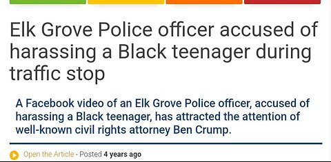 2020🔸Elk Grove Police officer🔸Accused of harassing🔸A Black teenager during traffic stop