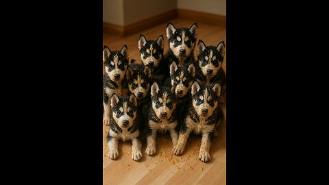 Husky Puppies Breakfast at Doggy Kindergarten