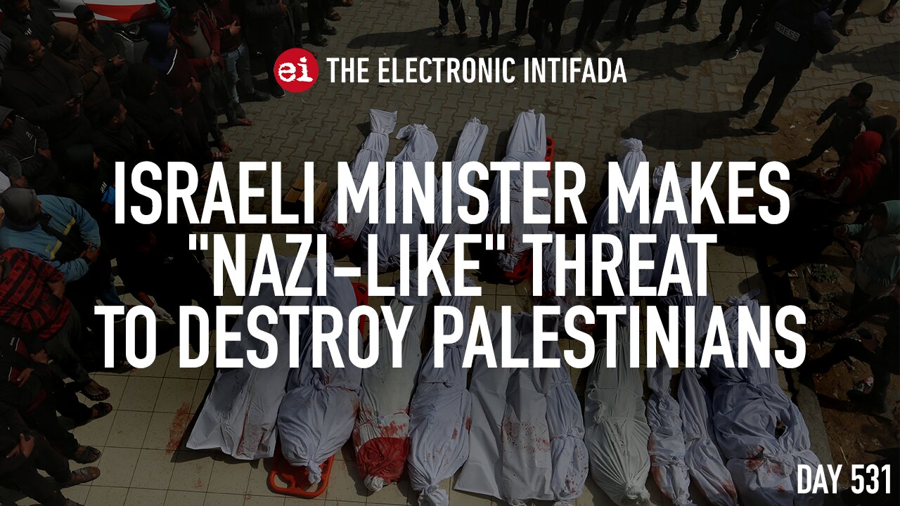 Israeli minister makes "Nazi-like" threat to destroy Palestinians, with Craig Mokhiber