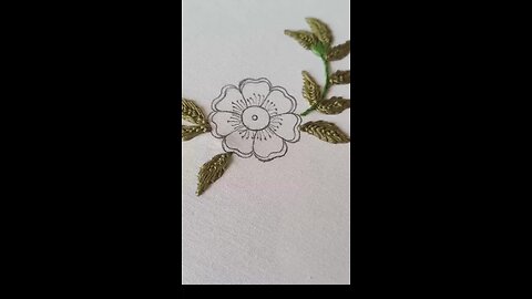 Red Flower with Sati Stitch Bullion Knots#art