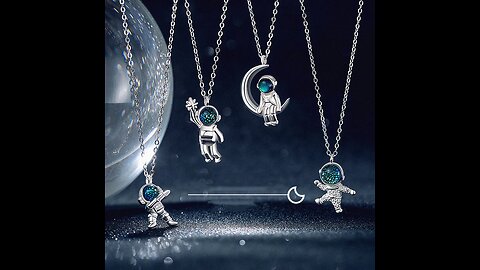 Silver Astronaut Necklace, Jewelry Gifts for Women