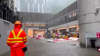 Record-breaking Hong Kong deluge shuts down schools, hospital wards