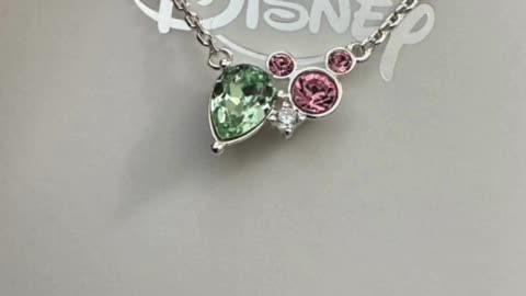 Disney Parks Mickey Mouse Icon Pink and Blue Faux Gem Necklace #shorts