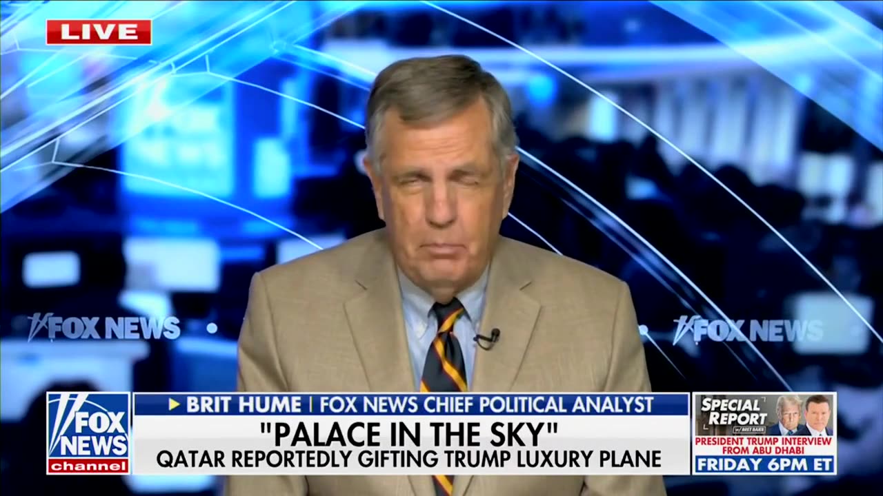 Brit Hume Breaks Down Why Qatar’s Gift Possibly More Toxic Than Trump Realizes