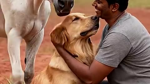 Golden Retriever Leads Man — Saves Horses from Burning Stable