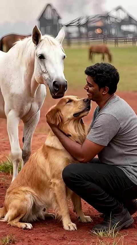Golden Retriever Leads Man — Saves Horses from Burning Stable