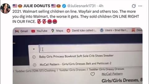 Walmart Child Trafficking (Wayfarer does the same) ..