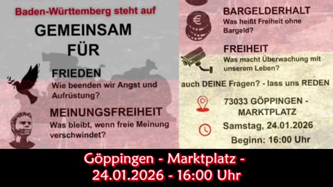 Werbung 💥 Göppingen 💥 24.01.2026 💥 Marktplatz 💥 16:00 Uhr 💥