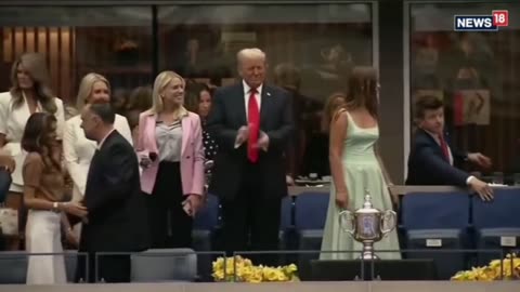 Trump Arrives At The US Open To Loud Applause