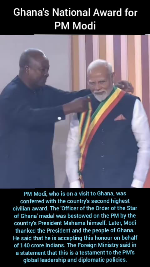 Ghana's National Award for PM Modi