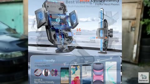 SUUSON Upgraded 3-in-1 Car Phone Holder Mount [Powerful Suction] Phone Mount for