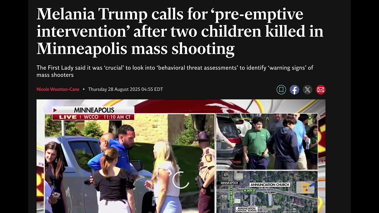 WARNING! MELANIA TRUMP CALLS FOR PRECRIME PREDICTIVE POLICING ONLINE TO PREVENT SCHOOL SHOOTINGS!
