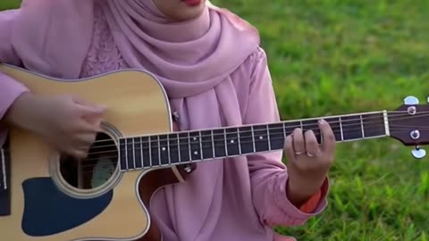 Elegant Acoustic Guitar | #shorts #guitarshorts #muslimah
