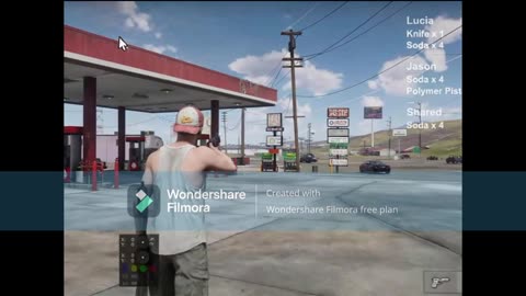 GTA 6 Jason gunning near gas station AI