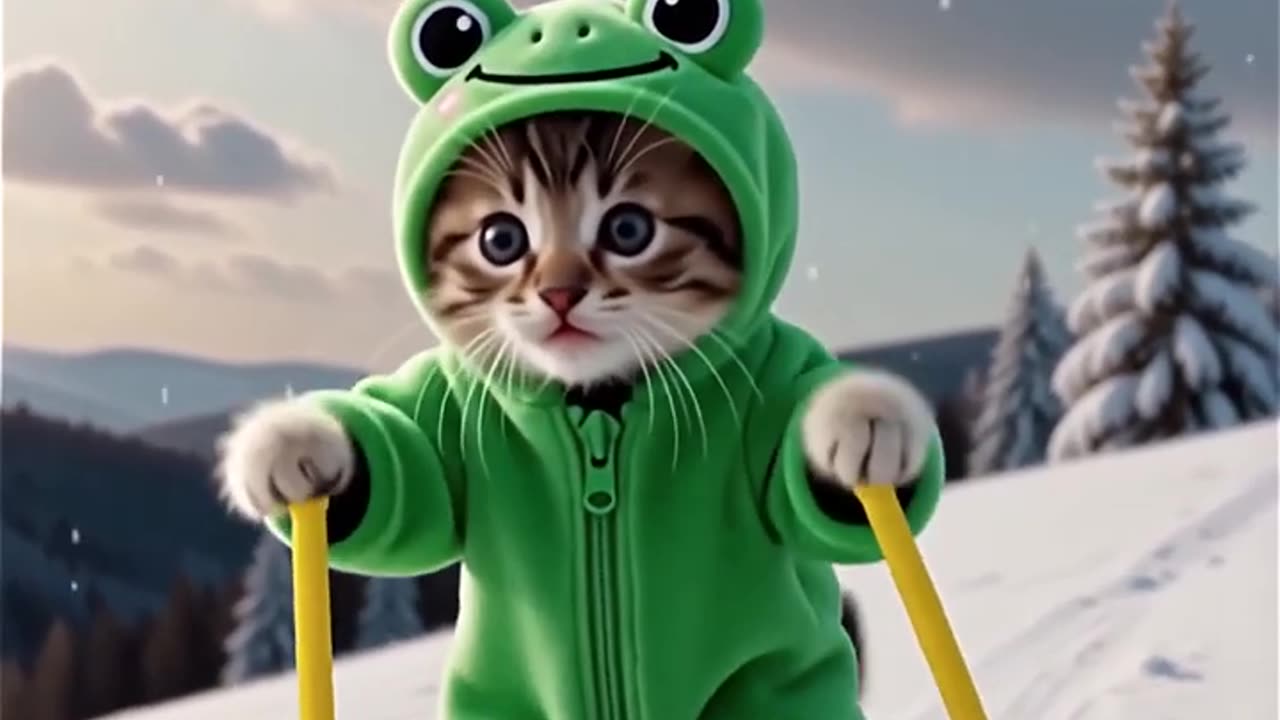 The CUTEST frog-cat you'll see all day! 🥺