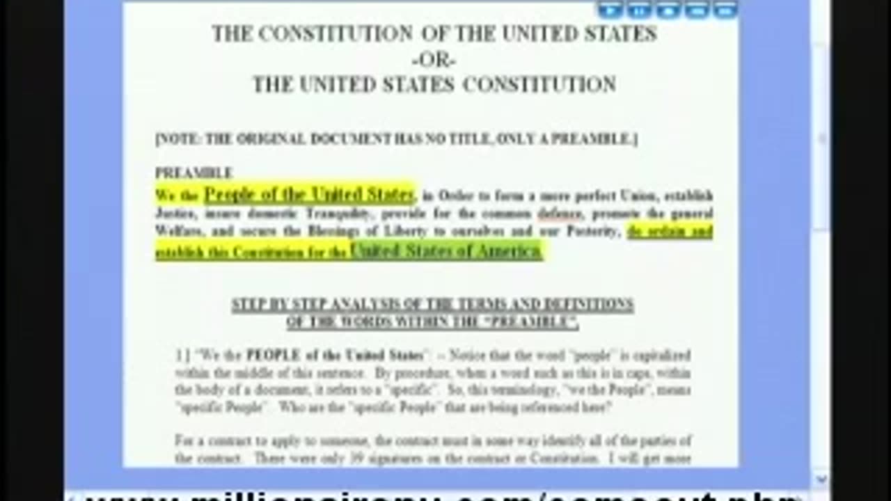 The U.S. Constitution DOES NOT APPLY TO YOU- Understanding The Preamble