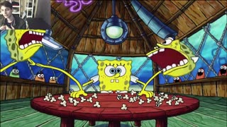 Outtake #3108 Of SpongeBob SquarePants Attempts Popcorn Eating Challenge Fake Funny Parody Animated
