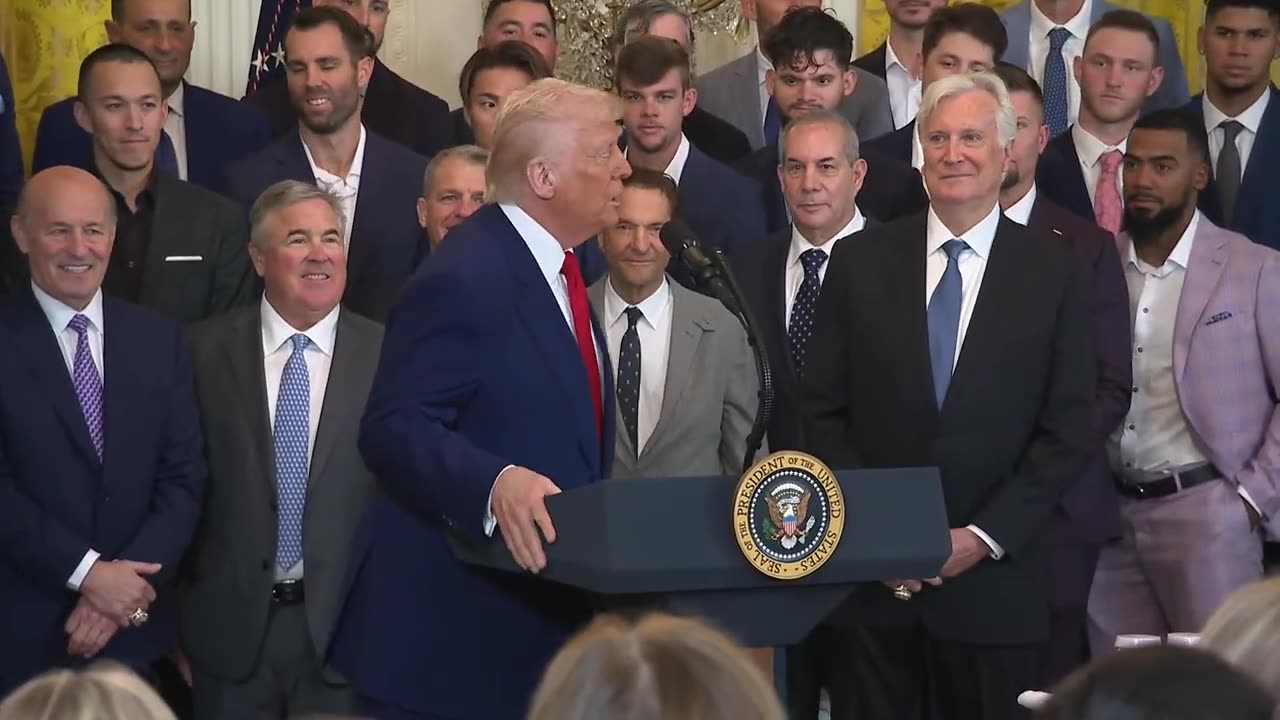 President Trump Participates in a Visit with the 2024 World Series Champions the Los Angeles Dodgers