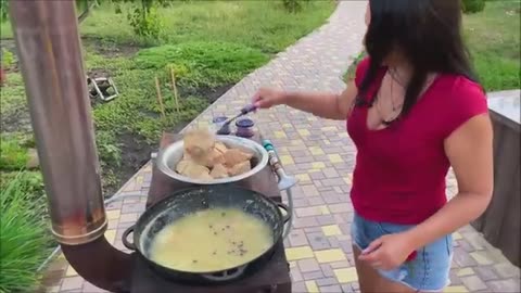 13 кг коровьего вымени в тандыре! Сочная говяжья шаурма с выменем