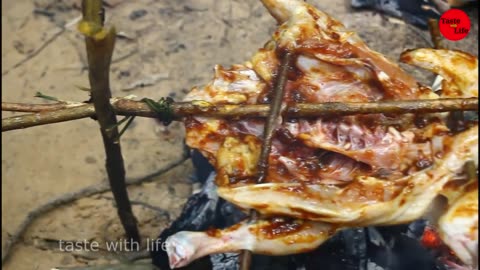 How to make grilled chicken _ Grilled Chicken in Jungle _taste with life