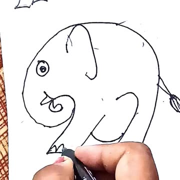 Elephant Drawing From Letter 22 |Animals Drawing #shorts #youtubeshorts