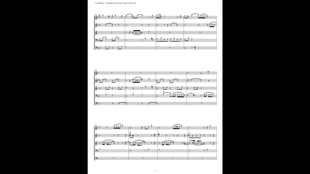 J.S. Bach - Well-Tempered Clavier: Part 2 - Prelude 24 (Double Reed Quintet)