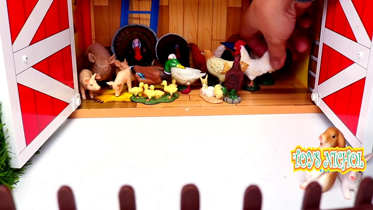 Six Cows Enter Pen Made of Plants and Grass as Base