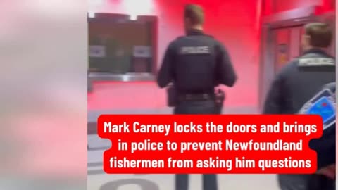 This is what Mark Carney thinks listening to working Canadians looks like. His first rally and Carney already called the cops. Pathetic! Carney calls cops on fishermen protesting at his first election rally A crowd of angry fishermen gathered in St John