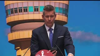 Press briefing to announce an all-new air traffic control system