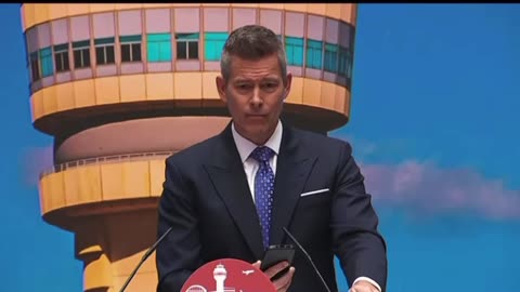 Press briefing to announce an all-new air traffic control system