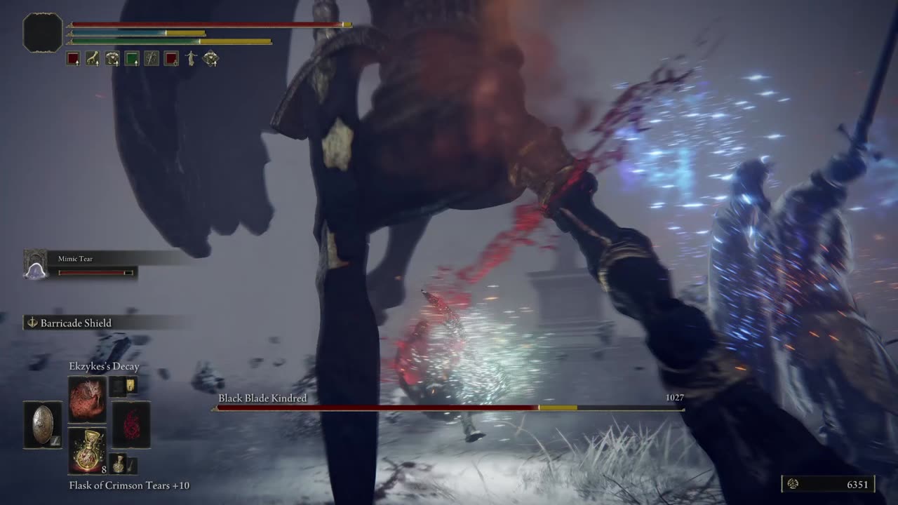 Elden Ring NG+1 | Black Blade Kindred of Forbidden Lands boss w/summoned Mimic Tear #eldenring