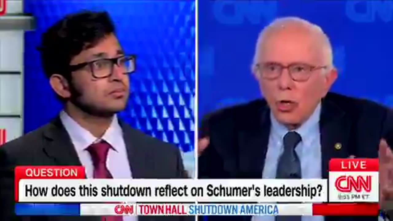 Bernie Sanders Tries to Lecture Young Questioner on Democrat Shutdown