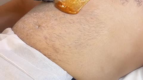 Boyfriend Stomach Waxing with Sexy Smooth Golden Allure | @jadeesthetics__ 