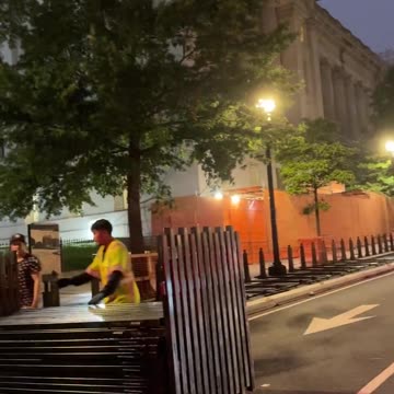 BREAKING: Construction crews are currently installing large anti-scale barriers