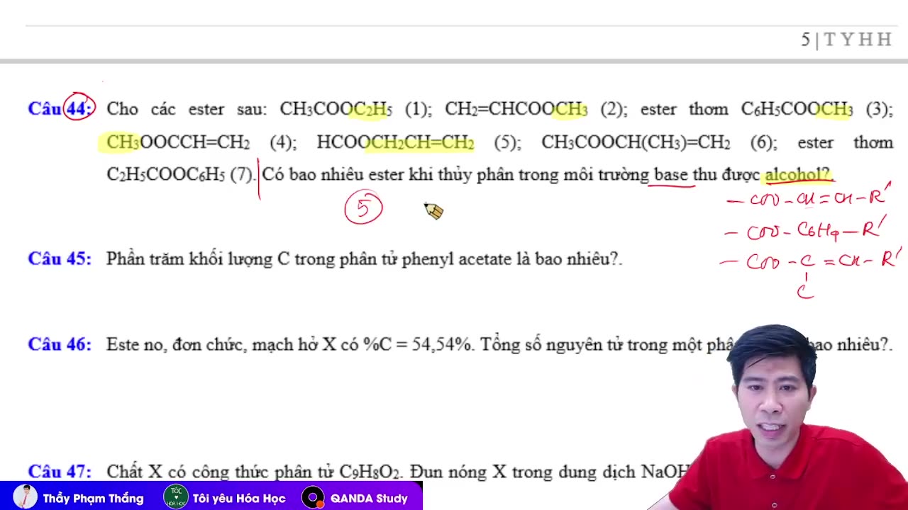 6 TỔNG ÔN ESTER LIPID NGÀY 1 LIVE TRƯA