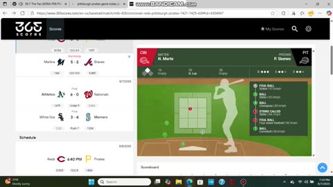 AUGUST 7 2025 MLB BASEBALL: CINCINNATI REDS VS PITTSBURGH PIRATES PART 4
