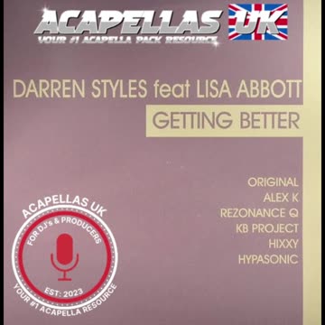Darren Styles - Gettng Better [Acapella]