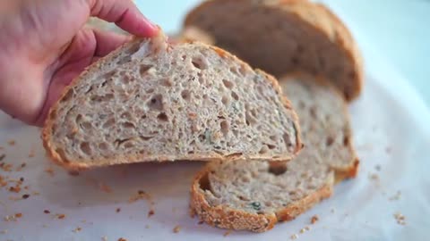 Delicious, Healthy Bread for Breakfast _ Healthy Sourdough Bread Recipe! High Protein, High Fiber!