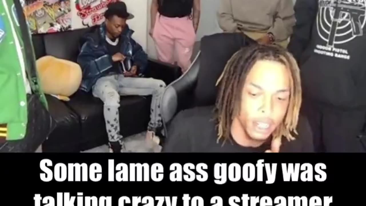 Dude talking crazy to a streamer in his own crib, he's smacked