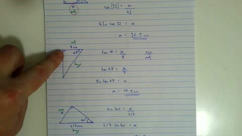 Trigonometry 03 - Calculating Sides 1