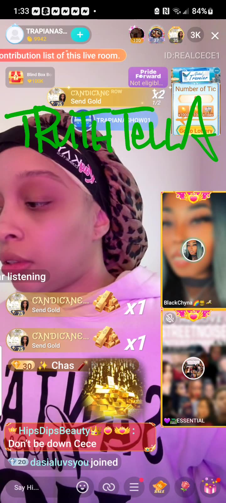 TRAP CECE LIVE WITH HER BABY DADDY LISTENING TO SUEWOO BOYFRIEND CARLOS PT. 2