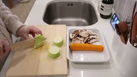 Cooking Spicy Kimchi Stew After a Busy Day