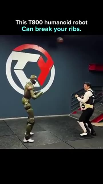 This T800 humanoid robot can break your ribs. How cooked are we？
