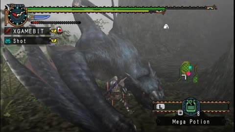 Monster Hunter Freedom Unite HD Psp PC Gameplay Part 51, 9 star Boss Fight Nargacuga 2 Jungle,.