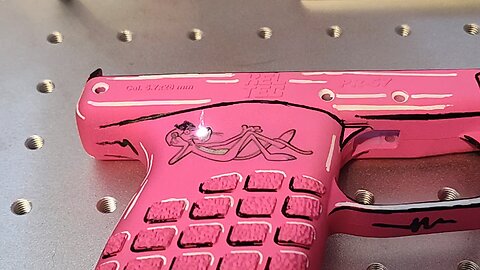 Cerakote and laser imaging the pink panther