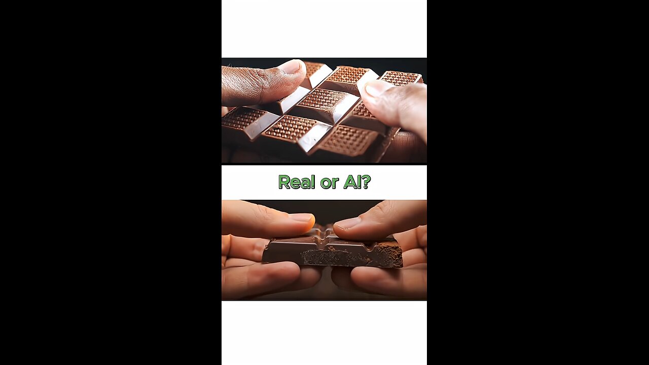 Real or AI viral ASMR satisfying chocolate slicing cutting video generator