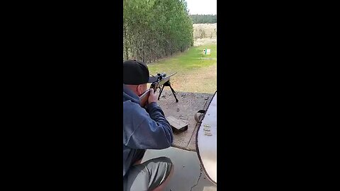 .22 Driving nails on a 3" steel at 85 yards.