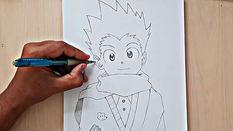 how to draw Gon Freecss step by step ｜ drawing Hunter X Hunter