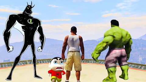 BEN 10 Fights Avengers For Franklin and Shinchan 🙄🥺__ GTA V